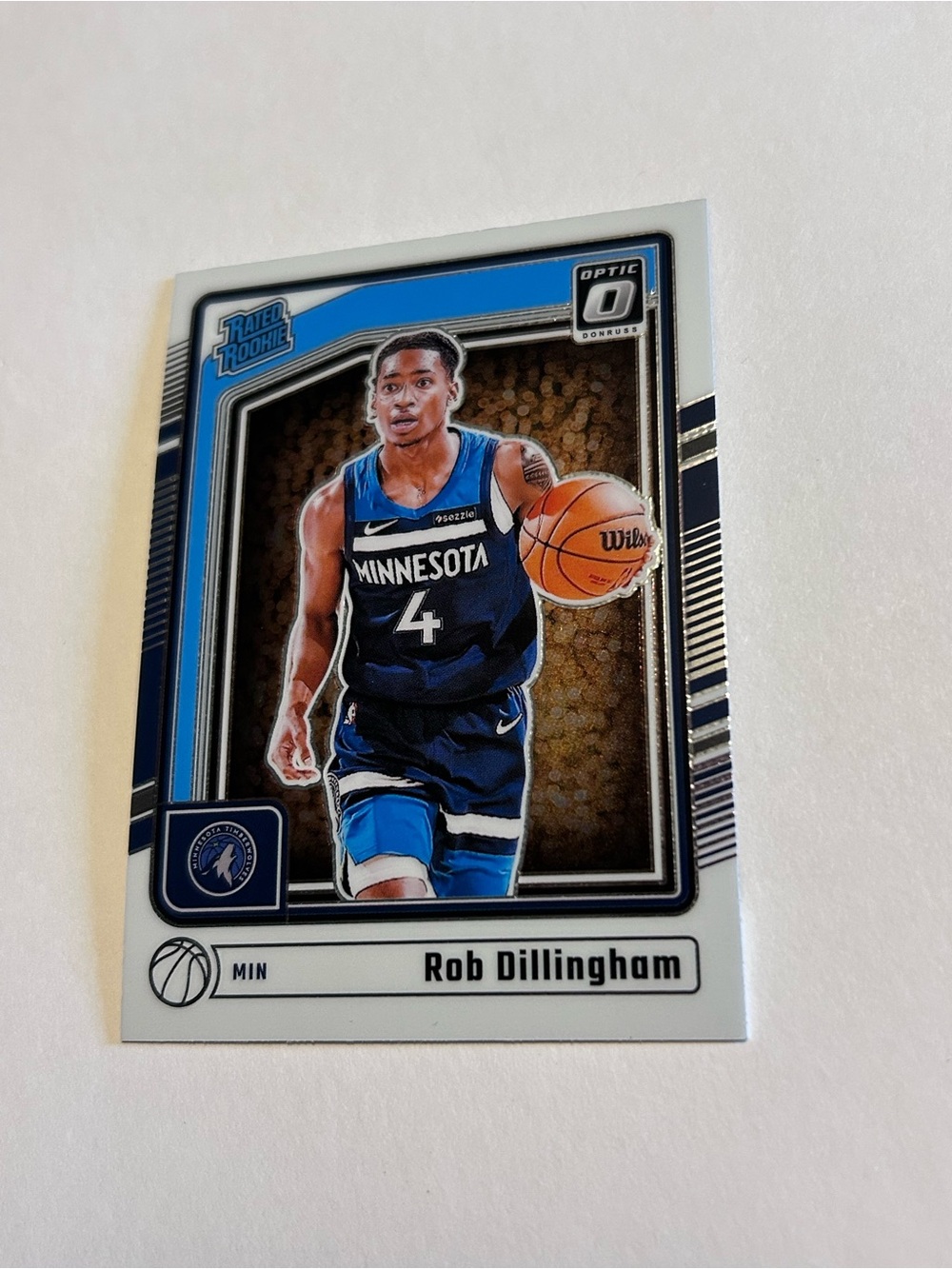 Panini Blue and White Rob Dillingham Rookie Basketball Card